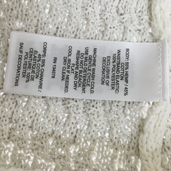 VINEYARD VINES Crocheted Wide Leg Pants Marshmallow NWT Hemp Cotton Loungewear - Picture 10 of 10